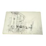 Whiteley's Tea Rooms by Ernest Borough Johnson, drawing, sold Nov 2024