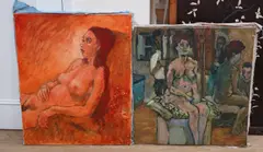 Studies of semi-nude females by Raymond Arthur Roadnight, drawing, sold Nov 2024