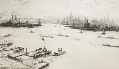 New York, March 1930 by James McBey, etching, sold Nov 2024