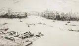 New York, March 1930 by James McBey, etching, sold Nov 2024