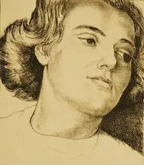 Wendy by Edgar Holloway, 1941, etching, sold Nov 2024