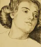 Wendy by Edgar Holloway, 1941, etching, sold Nov 2024
