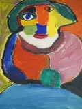 Abstract figure by Jean Patricia Taprell Clark, oil on board, offered Nov 2024