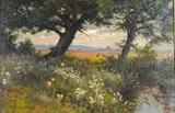 Rural landscape by Walter Follen Bishop, oil on canvas, sold Nov 2024