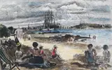 Picnic in the Estuary by Charles Tcherniawsky, 1935, watercolour and ink, sold Nov 2024