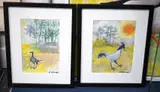 Birds before landscapes by Caroline Conran, watercolor, sold Nov 2024