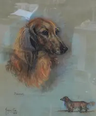 Minnie by Marjorie Cox, 1973, pastel, sold Nov 2024