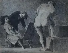The Drawing Lesson by Edward Ardizzone, lithograph, sold Nov 2024