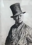Portrait of James Pryde by Joseph Simpson, etching, sold Nov 2024