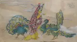 Colour drypoint etching by Elyse Ashe Lord, etching, sold Nov 2024