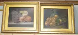 Still lifes of fruit by H.J. Sabela, 1902, oil, sold Oct 2024
