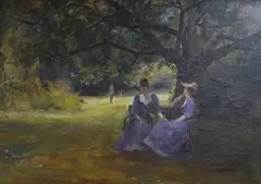 The Proposal by Lilian Elizabeth Rands, 1892, oil on canvas, sold Oct 2024