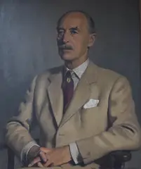 Portrait of Giles Fendall Newton by Edward Halliday, 1960, oil on canvas, sold Oct 2024