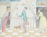 The Broad & Narrow Way by Millicent George, watercolour, sold Oct 2024