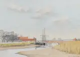 Boats at Snape by David Addey, 1986, watercolour, offered Oct 2024