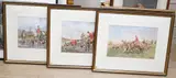 Hunting scenes with huntsmen on by Thomas Ivester Lloyd, watercolor, sold Oct 2024