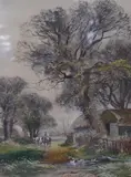 Farm in the New Forest by Henry Charles Fox, 1924, watercolour, sold Oct 2024