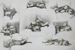 The Model Who Wouldn by Cecil Aldin, lithograph, sold Oct 2024