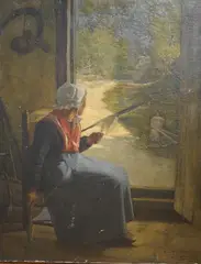 ‘a ma chère cousin Lucie souvenir de by Edouard Durand, oil on canvas, sold Oct 2024