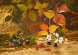 Still life with brambles by George Crisp, oil on canvas, sold Oct 2024