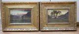 Landscape scenes by George Gray, oil, sold Oct 2024