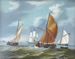 Contemporary by Bernard Page, oil on board, sold Oct 2024