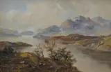Scottish highland landscape by Francis E. Jamieson, oil on board, sold Oct 2024