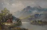 Scottish highland landscape by Francis E. Jamieson, oil on board, sold Oct 2024