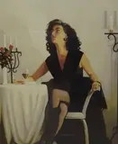 Table for one by Jack Vettriano, print, sold Oct 2024