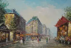 Impressionist by T Casson, oil on board, sold Oct 2024