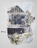 Derelict building - Lewes by Pauline Clough, watercolour and pencil, sold Oct 2024