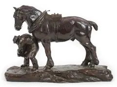Shoeing a cart horse by John Skeaping, bronze, sold Oct 2024