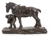 Shoeing a cart horse by John Skeaping, bronze, sold Oct 2024