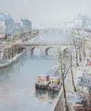 La Seine à Paris by Lucien Delarue, oil on canvas, sold Oct 2024