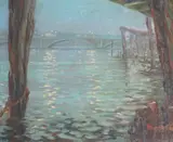 Hampton Court Bridge by Aileen C. Eagleton, oil on canvas, sold Oct 2024