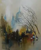 Roof tops around St by Ben Maile, oil on canvas, sold Oct 2024