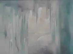 Ice cave, Antarctica by David Smith, 1977, oil on canvas, sold Oct 2024