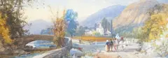 Italian landscape with horse by James Burrell Smith, 1879, watercolour, sold Oct 2024