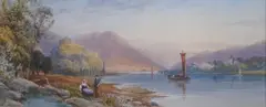 Marksburg on the Rhein by James Burrell Smith, 1884, watercolour, sold Oct 2024
