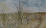 Rural landscape by Michael Chase, watercolour, sold Oct 2024