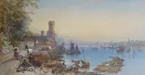 A scene on the Rhein by James Burrell Smith, 1880, watercolour, offered Oct 2024