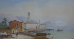 Coastal scene by Edwin St. John, watercolour, sold Oct 2024