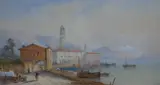 Coastal scene by Edwin St. John, watercolour, sold Oct 2024