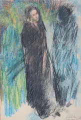 Crayon Drawing, 1945 by Geoffrey Tibble, pencil, sold Oct 2024