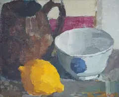Lemon by Christopher Aggs, oil on board, sold Aug 2024