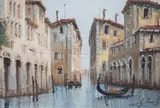 Italian views by Guido Borelli, oil, sold Aug 2024