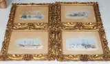 Maritime and coastal scenes by Frank V. Norie, pastel and mixed, sold Aug 2024