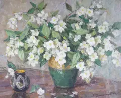 Still life by Gavriil Sorokolekov, oil on canvas, sold Aug 2024