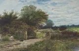 Â€˜On the farmâ€™ by Leopold Rivers, oil on canvas, sold Aug 2024