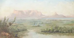 View of Table Mountain by Edward Churchill Mace, oil on canvas, sold Aug 2024